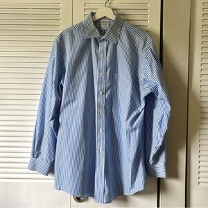 Brooks Brothers Regent Shirt - Blue White Stripe - 17-34 Large